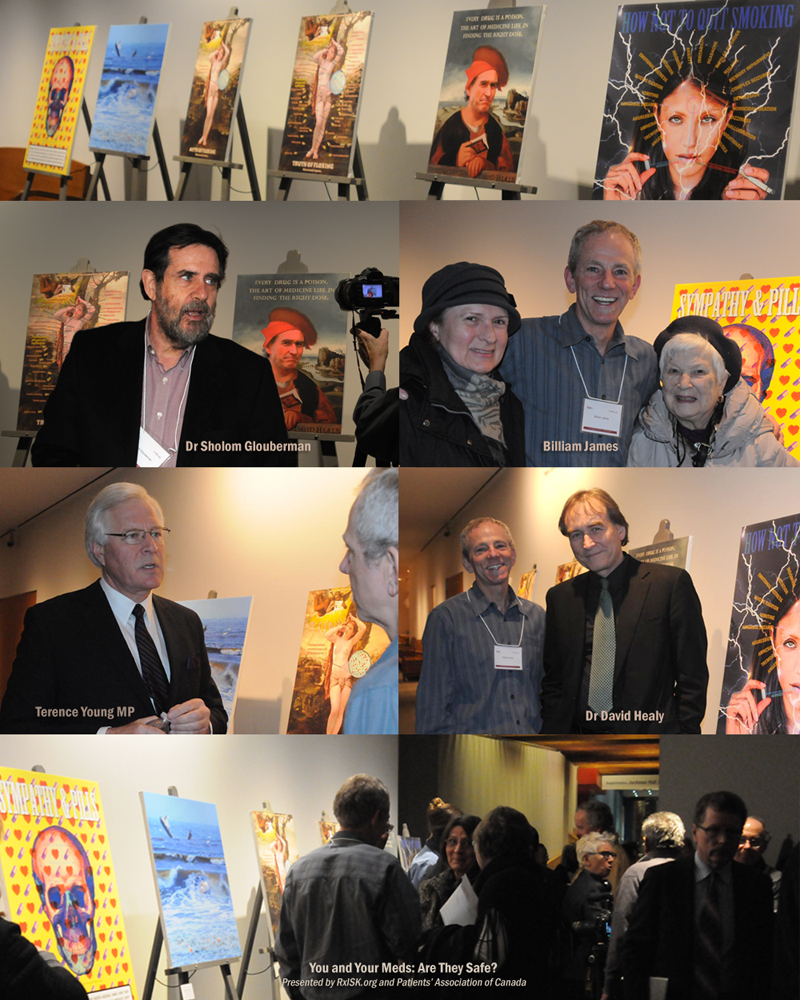 David Healy, Terence Young, Sholom Glouberman, and Billiam James at 'You And Your Meds', RxISK at AGO. Photos Franke James